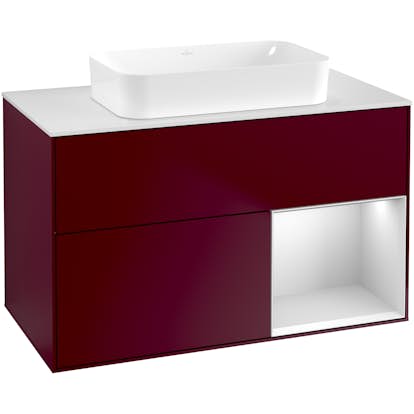 Tvättställsskåp Villeroy & Boch Finion med 2 Lådor Hylla och Bänkskiva för Fristående Tvättställ