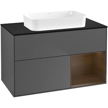 Tvättställsskåp Villeroy & Boch Finion med 2 Lådor Hylla och Bänkskiva för Fristående Tvättställ