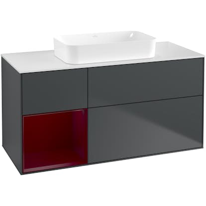 Tvättställsskåp Villeroy & Boch Finion med 3 Lådor Hylla och Bänkskiva för Fristående Tvättställ