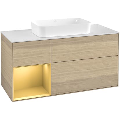 Tvättställsskåp Villeroy & Boch Finion med 3 Lådor Hylla och Bänkskiva för Fristående Tvättställ