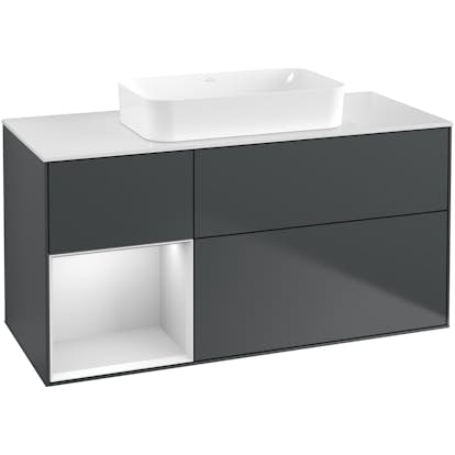 Tvättställsskåp Villeroy & Boch Finion med 3 Lådor Hylla och Bänkskiva för Fristående Tvättställ