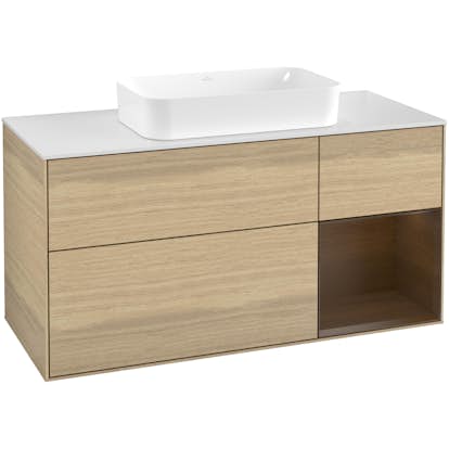 Tvättställsskåp Villeroy & Boch Finion med 3 Lådor Hylla och Bänkskiva för Fristående Tvättställ