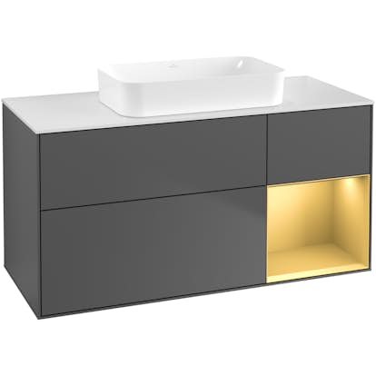 Tvättställsskåp Villeroy & Boch Finion med 3 Lådor Hylla och Bänkskiva för Fristående Tvättställ