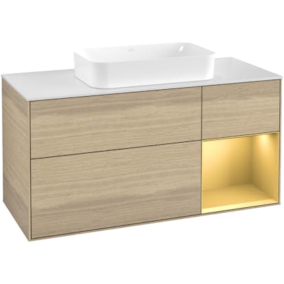 Tvättställsskåp Villeroy & Boch Finion med 3 Lådor Hylla och Bänkskiva för Fristående Tvättställ