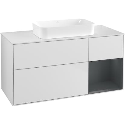 Tvättställsskåp Villeroy & Boch Finion med 3 Lådor Hylla och Bänkskiva för Fristående Tvättställ