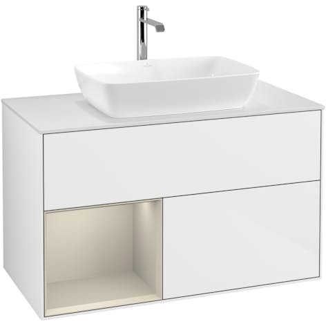 Tvättställsskåp Villeroy & Boch Finion med 2 Lådor Hylla och Bänkskiva för Fristående Tvättställ från Artis & Collaro