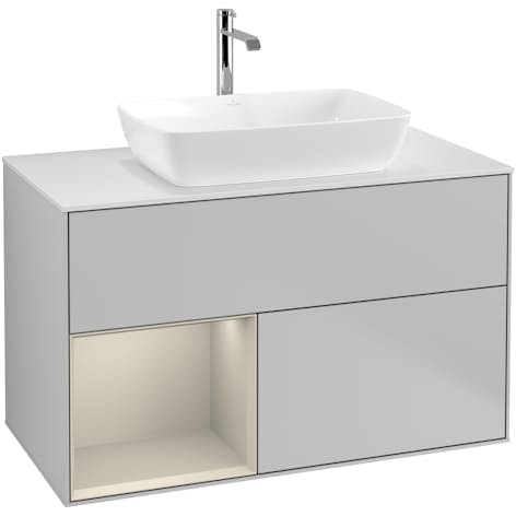 Tvättställsskåp Villeroy & Boch Finion med 2 Lådor Hylla och Bänkskiva för Fristående Tvättställ från Artis & Collaro