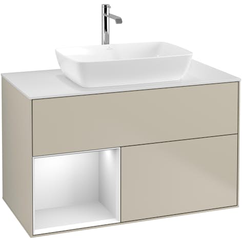 Tvättställsskåp Villeroy & Boch Finion med 2 Lådor Hylla och Bänkskiva för Fristående Tvättställ från Artis & Collaro