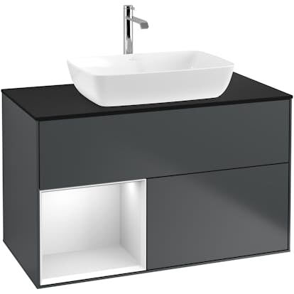 Tvättställsskåp Villeroy & Boch Finion med 2 Lådor Hylla och Bänkskiva för Fristående Tvättställ från Artis & Collaro