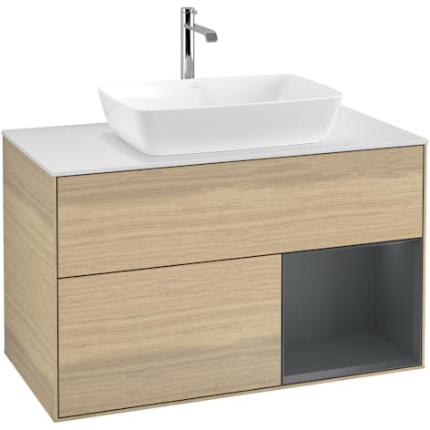 Tvättställsskåp Villeroy & Boch Finion med 2 Lådor Hylla och Bänkskiva för Fristående Tvättställ från Artis & Collaro