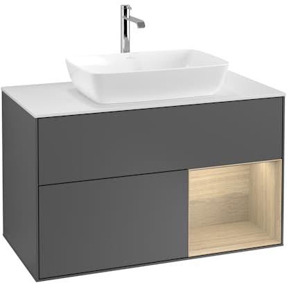 Tvättställsskåp Villeroy & Boch Finion med 2 Lådor Hylla och Bänkskiva för Fristående Tvättställ från Artis & Collaro