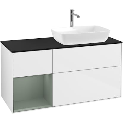 Tvättställsskåp Villeroy & Boch Finion med 3 Lådor Hylla och Bänkskiva för Ocentrerat Tvättställ från Artis & Collaro