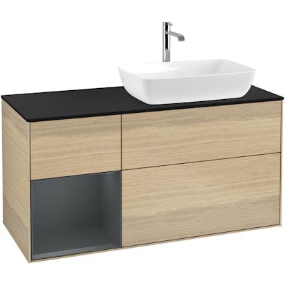 Tvättställsskåp Villeroy & Boch Finion med 3 Lådor Hylla och Bänkskiva för Ocentrerat Tvättställ från Artis & Collaro