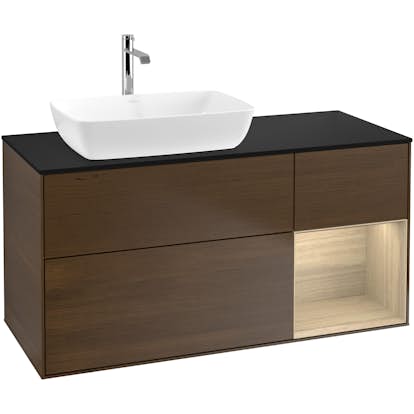 Tvättställsskåp Villeroy & Boch Finion med 3 Lådor Hylla och Bänkskiva för Ocentrerat Tvättställ från Artis & Collaro