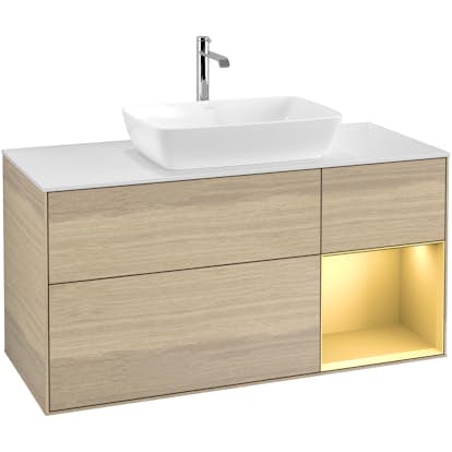 Tvättställsskåp Villeroy & Boch Finion med 3 Lådor Hylla och Bänkskiva för Fristående Tvättställ från Artis & Collaro