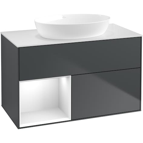 Tvättställsskåp Villeroy & Boch Finion med 2 Lådor Hylla och Bänkskiva för Fristående Tvättställ från Artis & Collaro