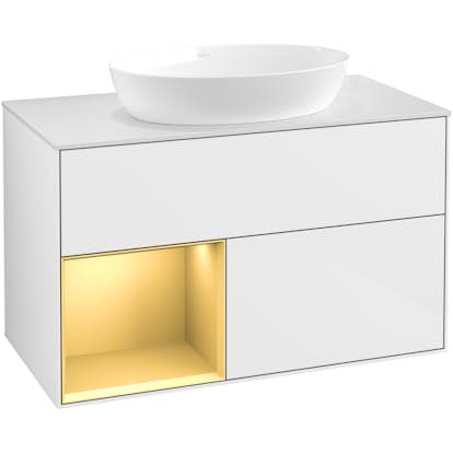 Tvättställsskåp Villeroy & Boch Finion med 2 Lådor Hylla och Bänkskiva för Fristående Tvättställ från Artis & Collaro