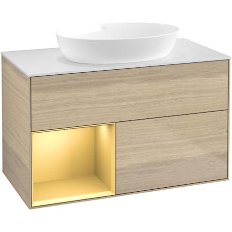 Tvättställsskåp Villeroy & Boch Finion med 2 Lådor Hylla och Bänkskiva för Fristående Tvättställ från Artis & Collaro