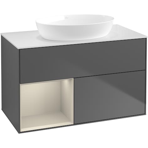 Tvättställsskåp Villeroy & Boch Finion med 2 Lådor Hylla och Bänkskiva för Fristående Tvättställ från Artis & Collaro