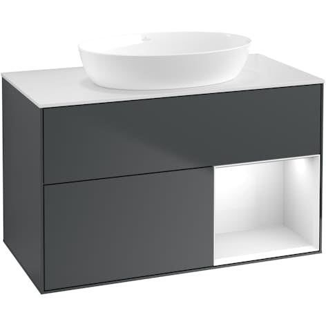 Tvättställsskåp Villeroy & Boch Finion med 2 Lådor Hylla och Bänkskiva för Fristående Tvättställ från Artis & Collaro