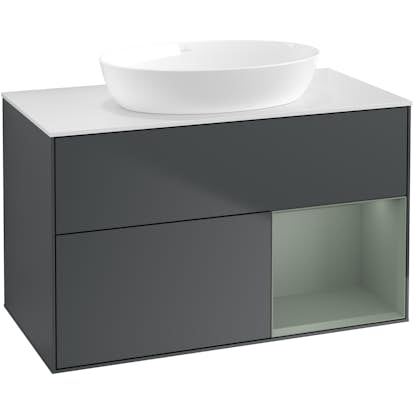 Tvättställsskåp Villeroy & Boch Finion med 2 Lådor Hylla och Bänkskiva för Fristående Tvättställ från Artis & Collaro