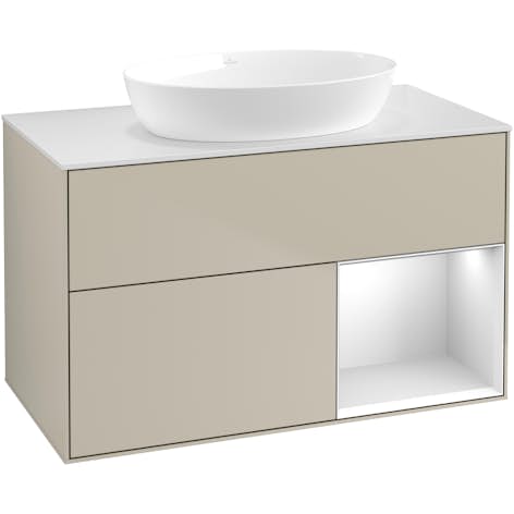 Tvättställsskåp Villeroy & Boch Finion med 2 Lådor Hylla och Bänkskiva för Fristående Tvättställ från Artis & Collaro