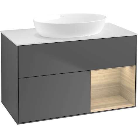 Tvättställsskåp Villeroy & Boch Finion med 2 Lådor Hylla och Bänkskiva för Fristående Tvättställ från Artis & Collaro