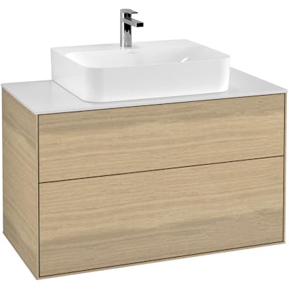 Tvättställsskåp Villeroy & Boch Finion med 2 Lådor och Bänkskiva för Centrerat Tvättställ