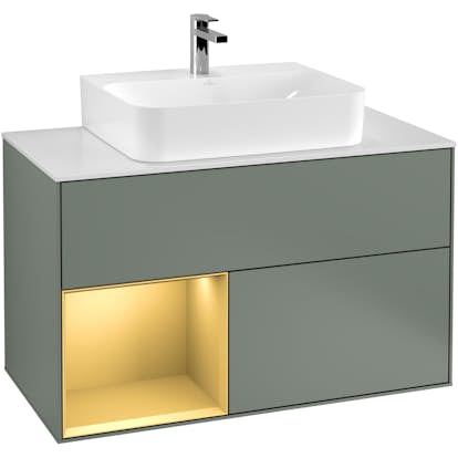 Tvättställsskåp Villeroy & Boch Finion med 2 Lådor Hylla och Bänkskiva för Centrerat Tvättställ