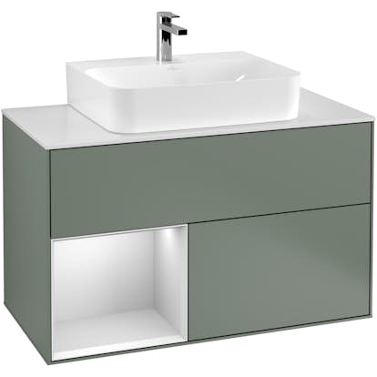 Tvättställsskåp Villeroy & Boch Finion med 2 Lådor Hylla och Bänkskiva för Centrerat Tvättställ