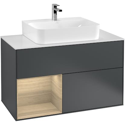 Tvättställsskåp Villeroy & Boch Finion med 2 Lådor Hylla och Bänkskiva för Centrerat Tvättställ