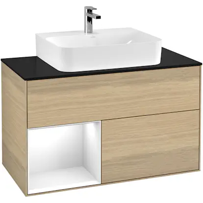 Tvättställsskåp Villeroy & Boch Finion med 2 Lådor Hylla och Bänkskiva för Centrerat Tvättställ