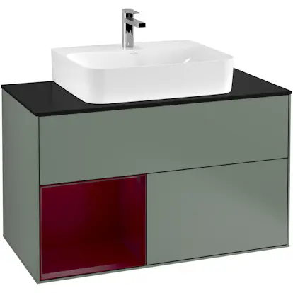 Tvättställsskåp Villeroy & Boch Finion med 2 Lådor Hylla och Bänkskiva för Centrerat Tvättställ