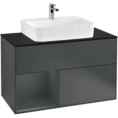 Tvättställsskåp Villeroy & Boch Finion med 2 Lådor Hylla och Bänkskiva för Centrerat Tvättställ