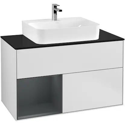 Tvättställsskåp Villeroy & Boch Finion med 2 Lådor Hylla och Bänkskiva för Centrerat Tvättställ