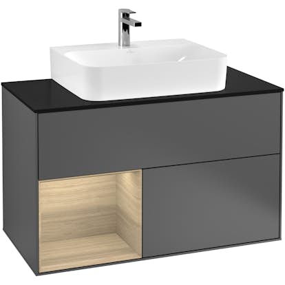 Tvättställsskåp Villeroy & Boch Finion med 2 Lådor Hylla och Bänkskiva för Centrerat Tvättställ