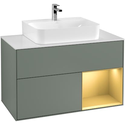 Tvättställsskåp Villeroy & Boch Finion med 2 Lådor Hylla och Bänkskiva för Centrerat Tvättställ