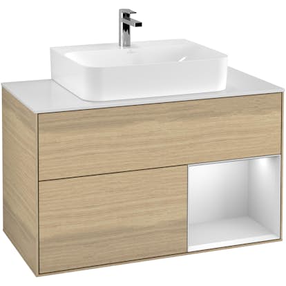 Tvättställsskåp Villeroy & Boch Finion med 2 Lådor Hylla och Bänkskiva för Centrerat Tvättställ