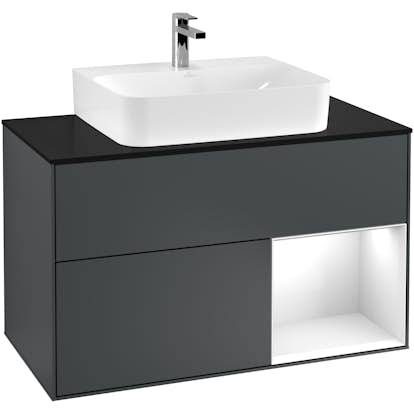 Tvättställsskåp Villeroy & Boch Finion med 2 Lådor Hylla och Bänkskiva för Centrerat Tvättställ