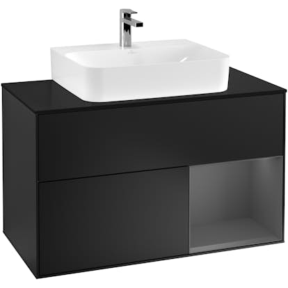 Tvättställsskåp Villeroy & Boch Finion med 2 Lådor Hylla och Bänkskiva för Centrerat Tvättställ