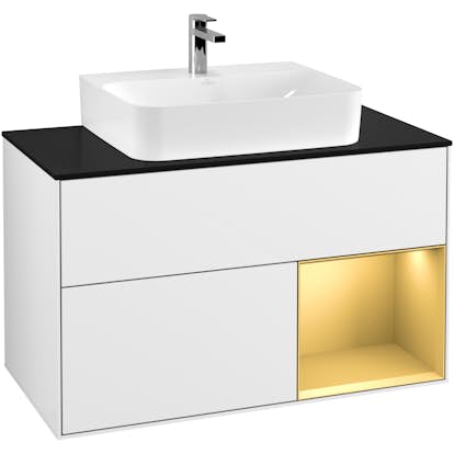 Tvättställsskåp Villeroy & Boch Finion med 2 Lådor Hylla och Bänkskiva för Centrerat Tvättställ