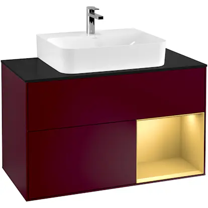 Tvättställsskåp Villeroy & Boch Finion med 2 Lådor Hylla och Bänkskiva för Centrerat Tvättställ