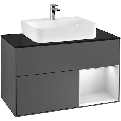 Tvättställsskåp Villeroy & Boch Finion med 2 Lådor Hylla och Bänkskiva för Centrerat Tvättställ