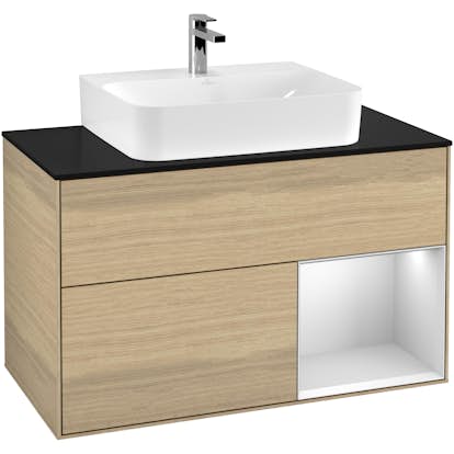 Tvättställsskåp Villeroy & Boch Finion med 2 Lådor Hylla och Bänkskiva för Centrerat Tvättställ