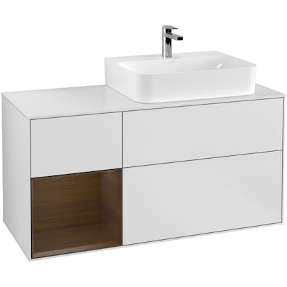 Tvättställsskåp Villeroy & Boch Finion med 3 Lådor Hylla och Bänkskiva för Ocentrerat Tvättställ