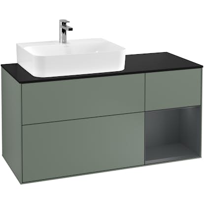 Tvättställsskåp Villeroy & Boch Finion med 3 Lådor Hylla och Bänkskiva för Ocentrerat Tvättställ