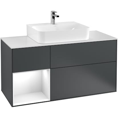 Tvättställsskåp Villeroy & Boch Finion med 3 Lådor Hylla och Bänkskiva för Centrerat Tvättställ