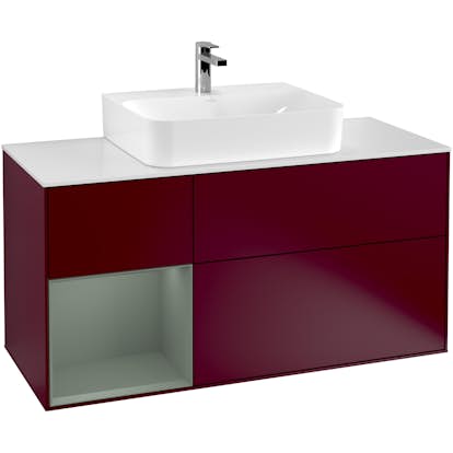 Tvättställsskåp Villeroy & Boch Finion med 3 Lådor Hylla och Bänkskiva för Centrerat Tvättställ