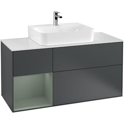 Tvättställsskåp Villeroy & Boch Finion med 3 Lådor Hylla och Bänkskiva för Centrerat Tvättställ