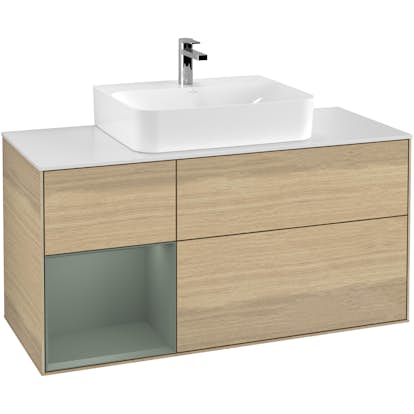 Tvättställsskåp Villeroy & Boch Finion med 3 Lådor Hylla och Bänkskiva för Centrerat Tvättställ